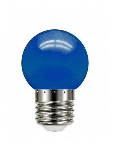 Lâmpada Bolinha Decorativa Azul G45 E27 Galaxy 127v