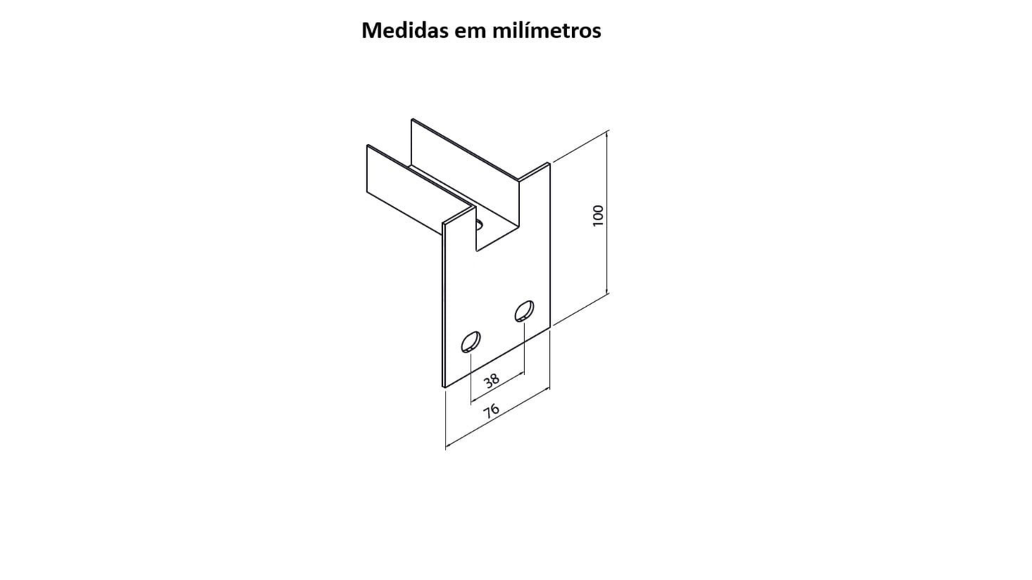 Kit c/4 Acoplamento de Eletrocalha P/ Perfilado 38x38 - Bege