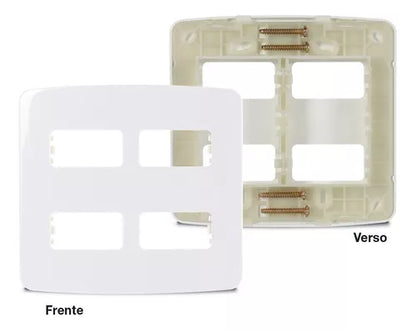 Conjunto Placa 4x4 4 Postos Horizotal Margirius Linha B3