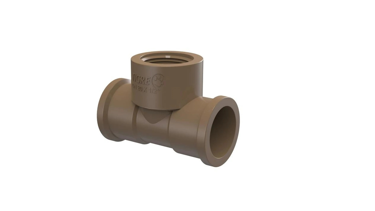 Kit c/5 Te 90° Soldável llr Mista 20mm x 1/2" - Tigre