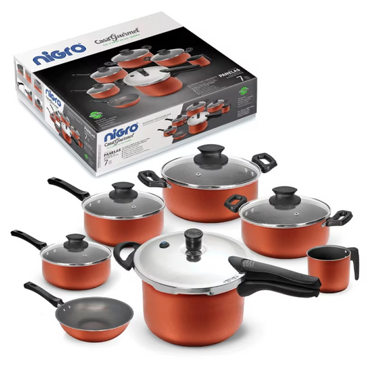 Conjunto Gourmet 7 Peças Panela de Pressão Terracota Nigro
