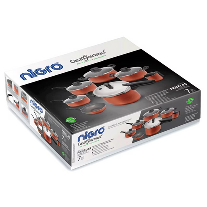 Conjunto Gourmet 7 Peças Panela de Pressão Terracota Nigro