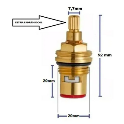 Reparo Mvc 1/4 de Volta  Estria Docol Vermelho R014 - Impacto