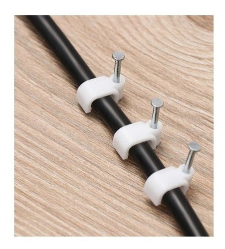 Kit C/120 Unidades Fixadores De Fios Retangulares 4mm Branco - Decorlux