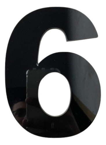 Número 6 de Acrílico Espelhado 15cm Decore