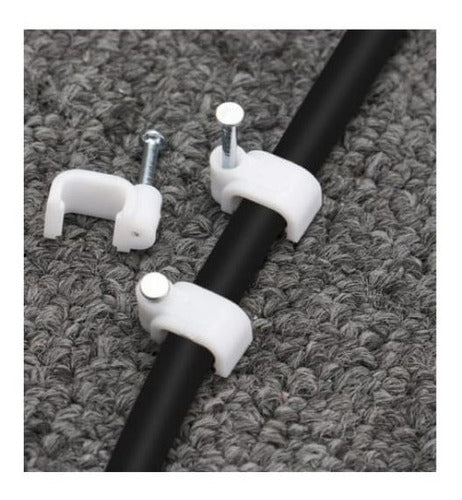 Kit C/120 Unidades Fixadores De Fios Retangulares 4mm Branco - Decorlux