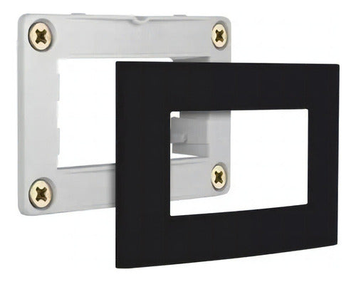 Conjunto Placa Com Suporte Para Móvel Clean Ebony Margirius