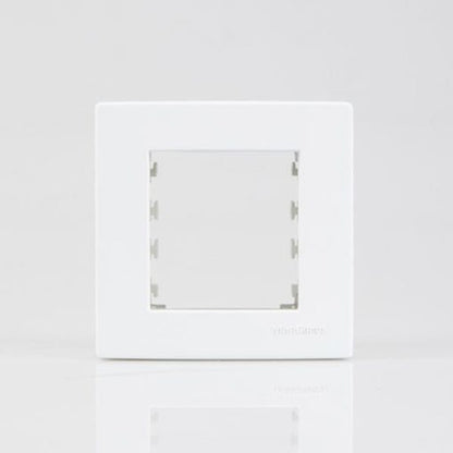 Caixa Sobrepor 75x75 2 Postos C/ Suporte Sleek Branco