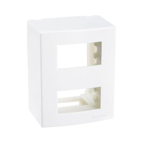 Caixa Sobrepor 95x75 2 Postos Separados Sleek Com Suporte