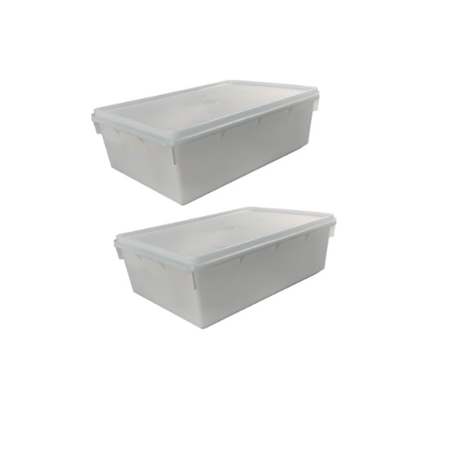Kit com 2 Caixas Retangulares 3,5L Transparente Plasvale