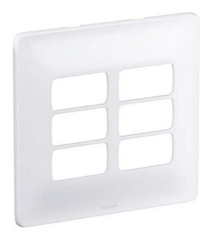 Conjunto de Placa Branco 4x4 3+3 Postos Separados Pial Zeffia