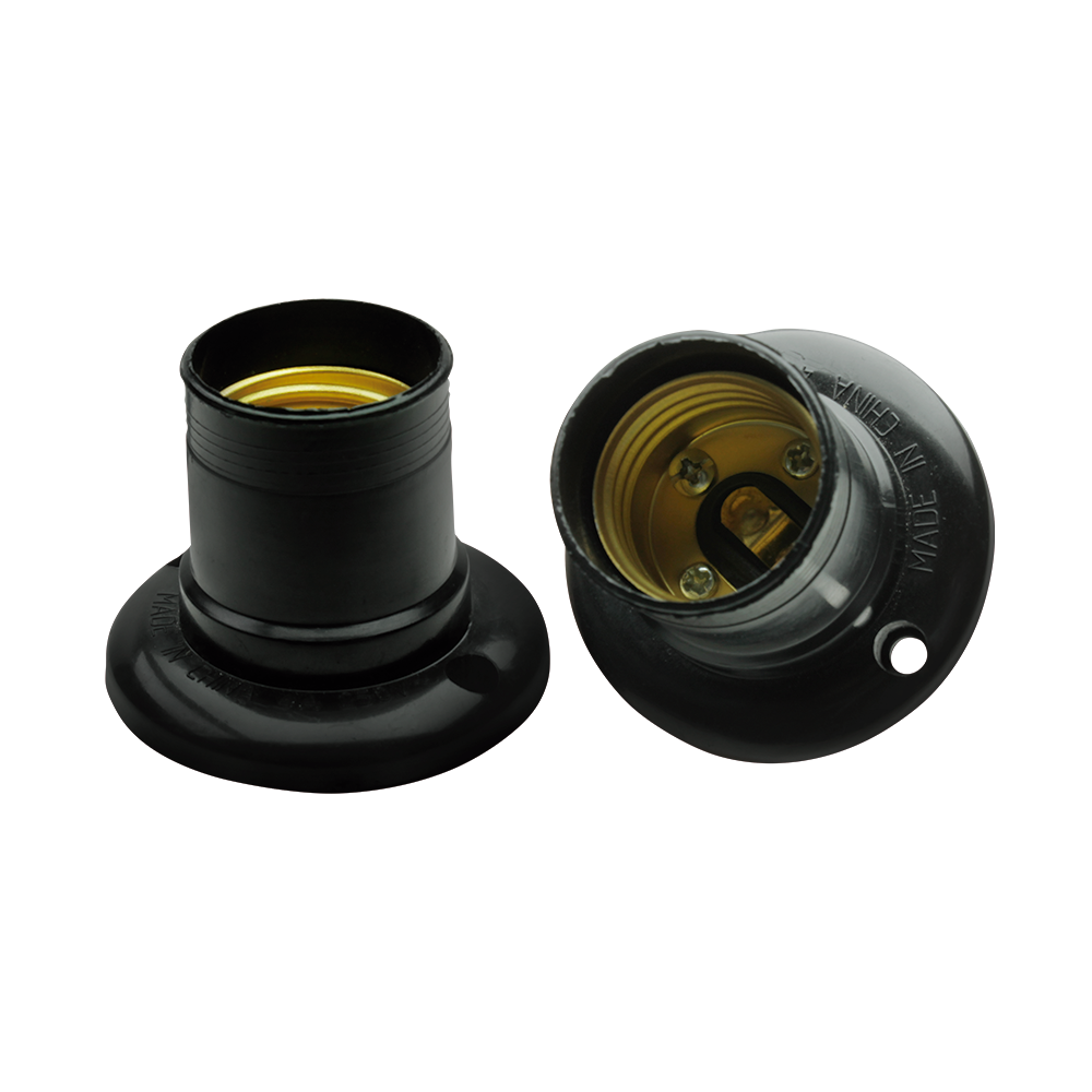 Kit de 5 Bocal Soquete E27 para Teto Preto Decorlux Plástico