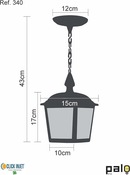 Pendente Luminária Clássico Preto 340 Click Injet