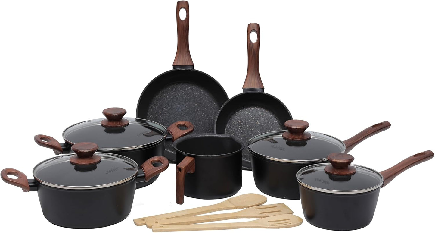 Jogo de Panelas 10 Peças Indução Cerâmica Black Style Cook