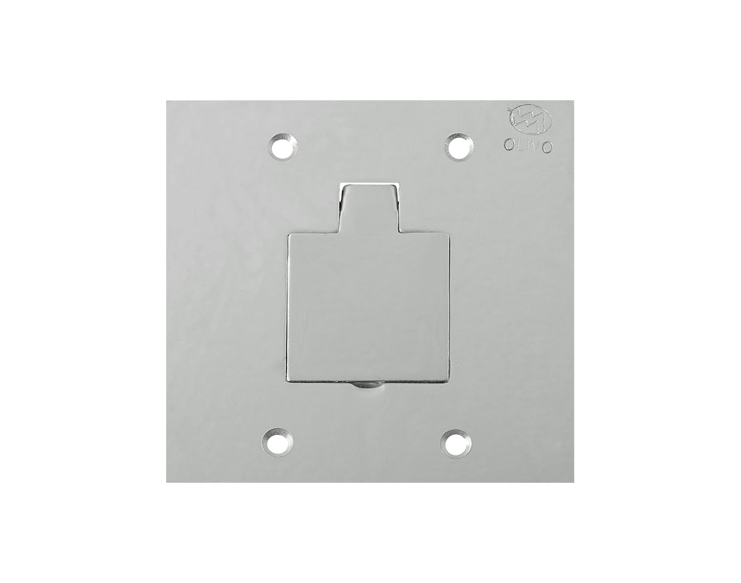 Placa Inox 4x4 P/Piso Unha Quadrada - Olivo