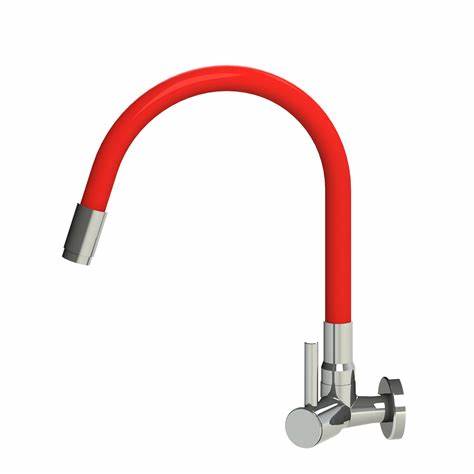 Torneira para Cozinha de Mesa Tubo Flexível Vermelha Jato Concentrado Sigma 1167