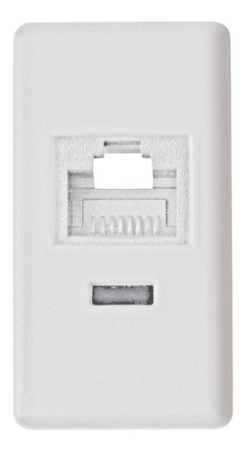 Tomada Para Telefone RJ11 Termoplástico C/ Componente Metálico Modular Branco - Tramontina Liz