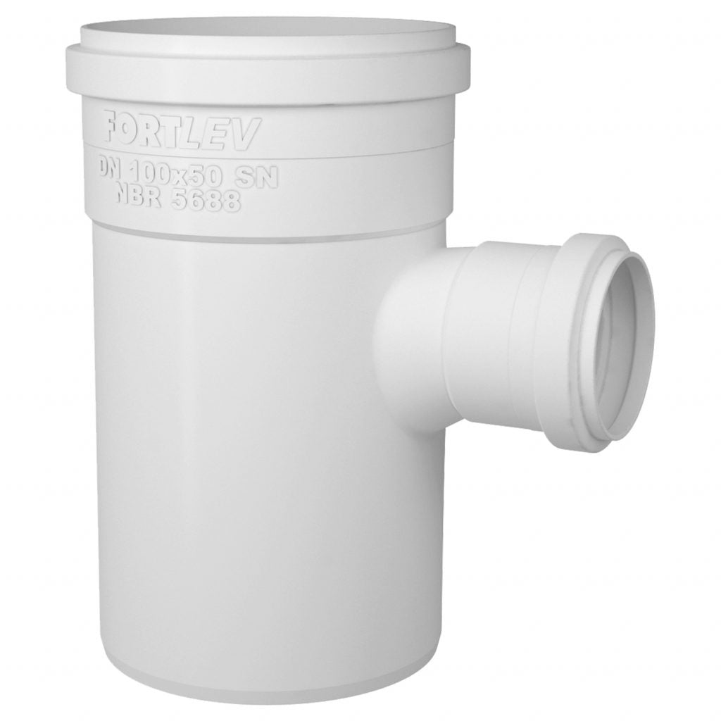 Te de Redução para Esgoto 100mm x 75mm - Fortlev