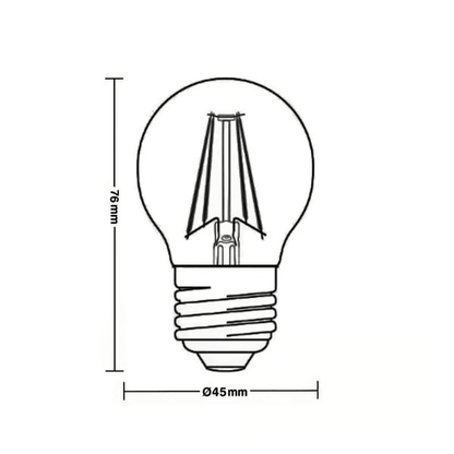 Lâmpada Led Taschibra Filamento Vintage Globo G45 Âmbar - Federalle Express