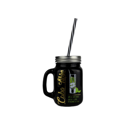 Caneca Jarrinha de Vidro 500ml c/ Tampa vintage para drinks - Federalle Express