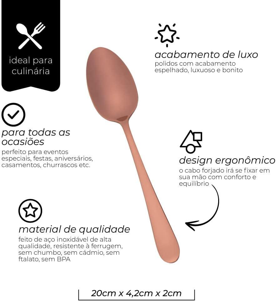 Colher de Mesa Bronze Sophia de Aço Inoxidável Mimo Style - Federalle Express