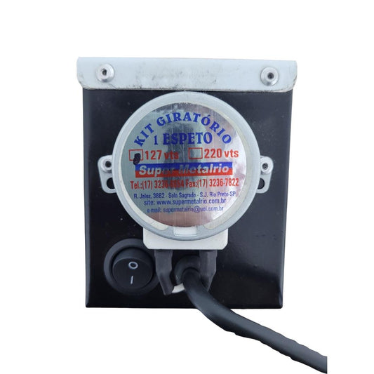 Kit Churrasqueira Giratório Preta Eletrica MetalRio 127v - Federalle Express