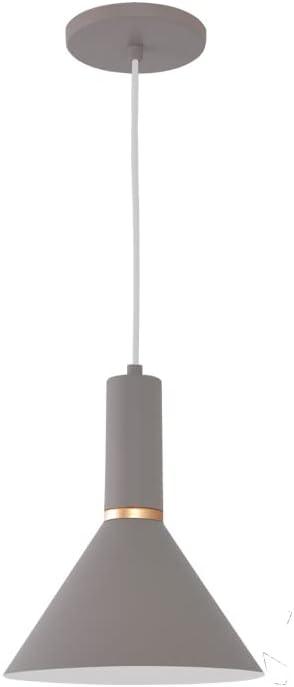 Lustre Pendente Roma Cone 1 Lamp E27 Camurça Attena - Federalle Express