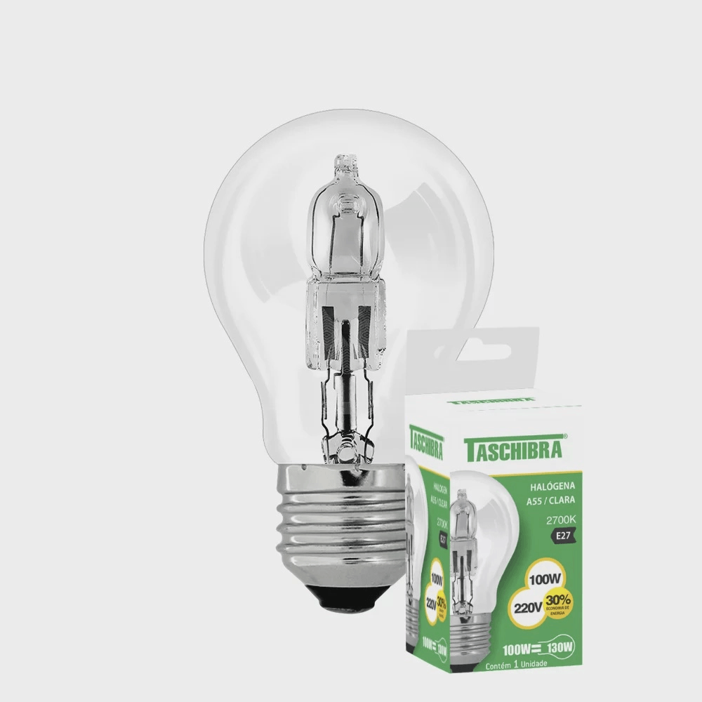 Lâmpada Halógena Taschibra A55 100w E-27 2700k Churrasqueira - Federalle Express