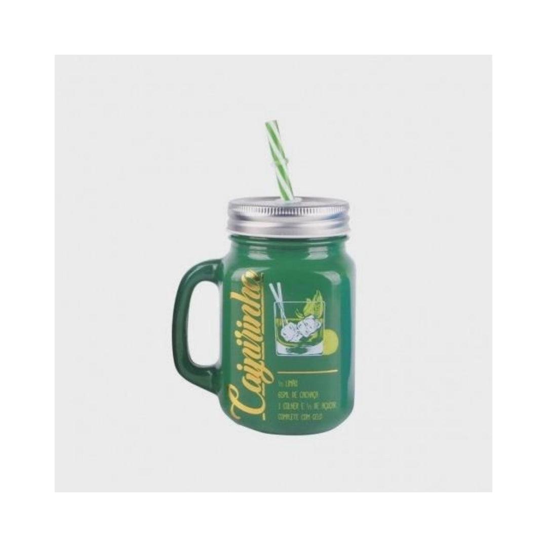 Caneca Jarrinha de Vidro 500ml c/ Tampa vintage para drinks - Federalle Express